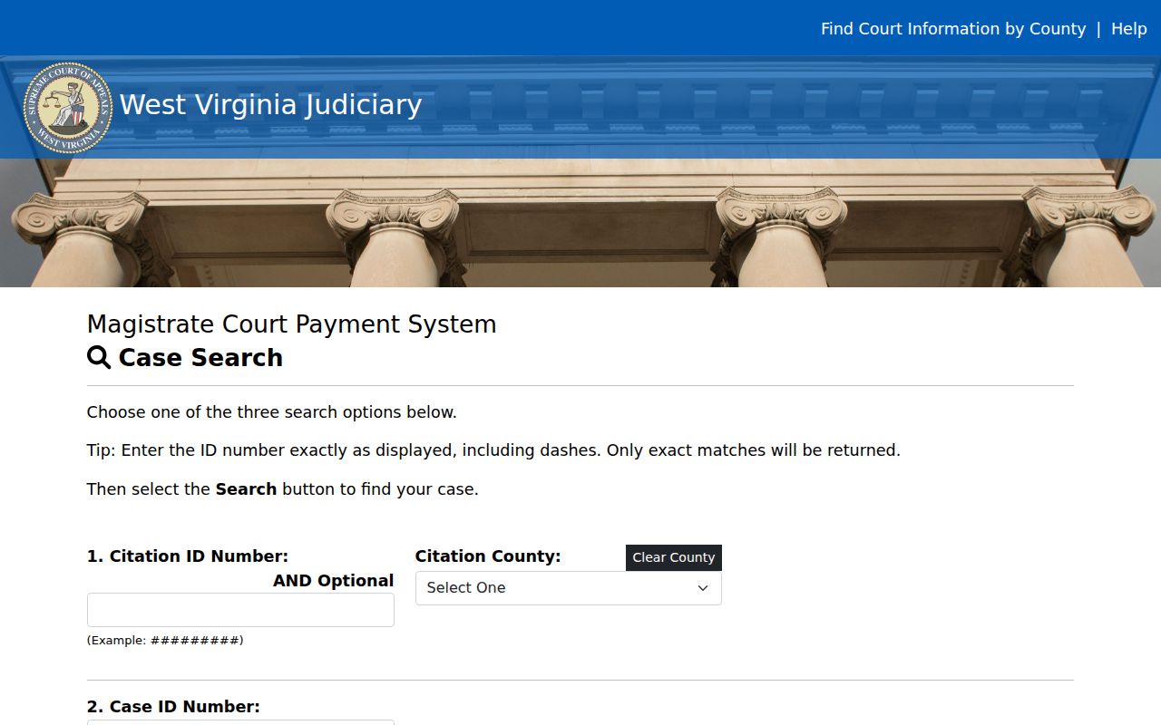 Summers County traffic ticket citation and case payment choices